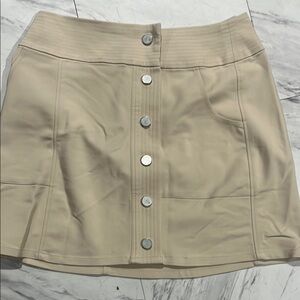 Beige Button-Front Women's Skirt